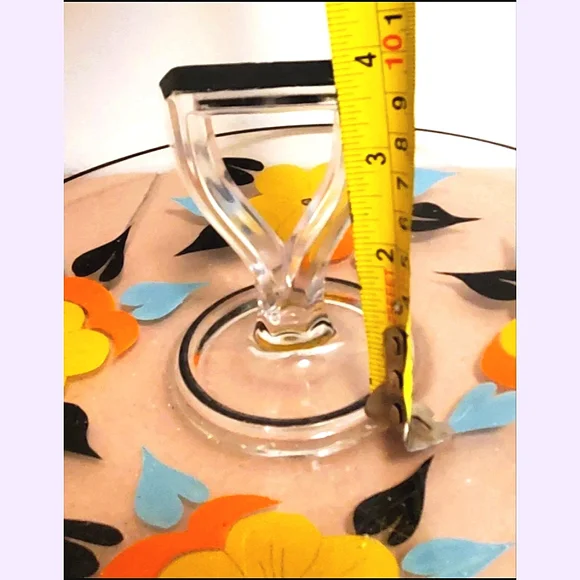 Vintage 40s/50s Hand Painted Hors d'oeuvre/Cake/Tidbit Plate - Picture 8 of 9